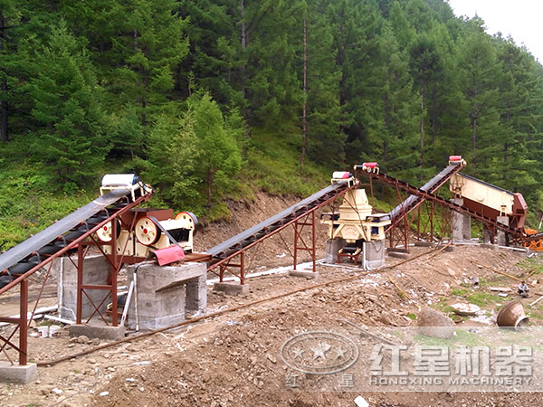 湖南婁底時產40噸制沙生產線現場